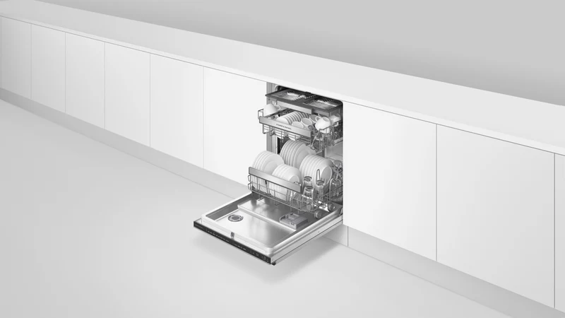 Fisher & Paykel Series 7 Contemporary Built-Under Dishwasher, Recessed Handle, Stainless Steel