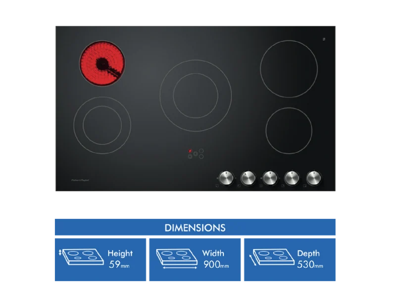 Fisher & Paykel 90cm Series 5 5 Element Electric Cooktop