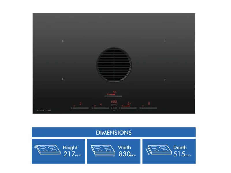 Fisher & Paykel 83cm Series 9 4 Zone Induction Cooktop with Integrated Ventilation