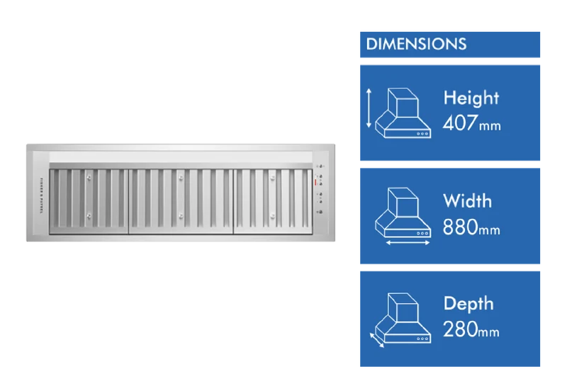 Fisher & Paykel 90cm Series 9 Integrated Insert Wall Rangehood