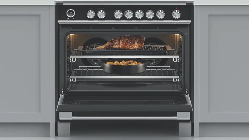 Fisher & Paykel 90cm Series 9 Classic 5 Zone Induction Pyrolytic Cooker, SmartZone