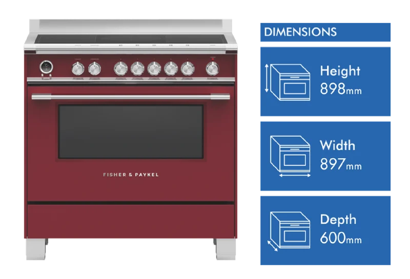 Fisher & Paykel 90cm Series 9 Classic 5 Zone Induction Pyrolytic Cooker, 2 SmartZones