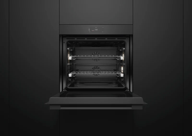 Fisher & Paykel Series 9 Minimal 76cm Pyrolytic Oven, Black Glass