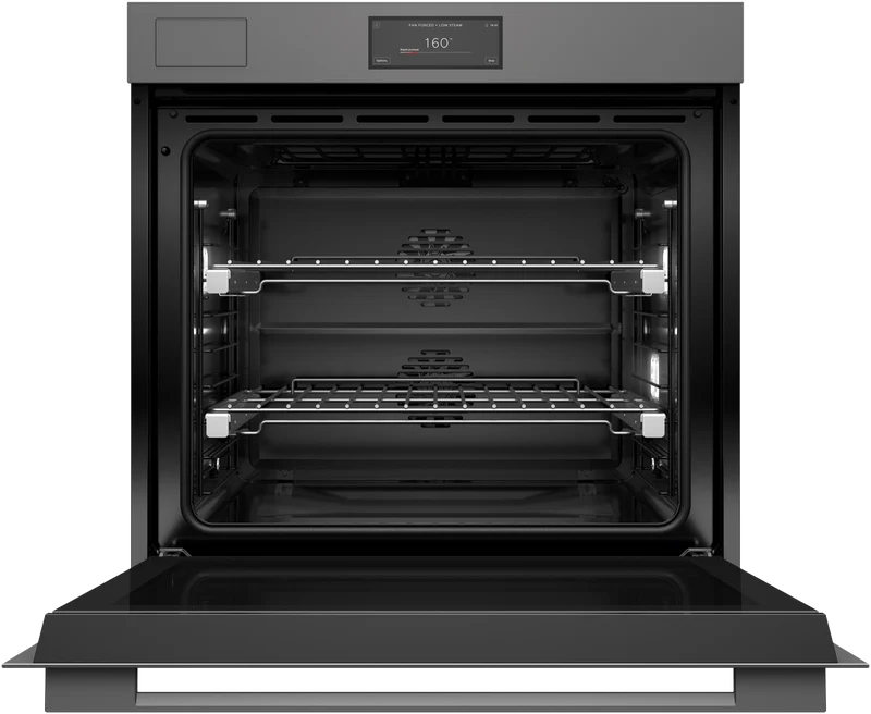 Fisher & Paykel Series 11 Minimal 76cm Pyrolytic Steam Assist Oven, Grey Glass