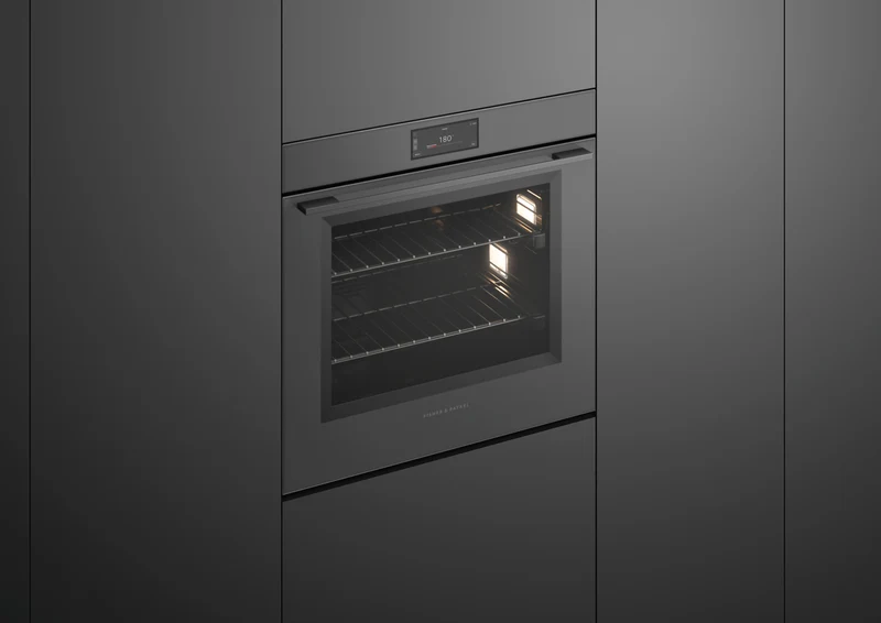 Fisher & Paykel Series 9 Minimal 76cm Pyrolytic Oven, Grey Glass