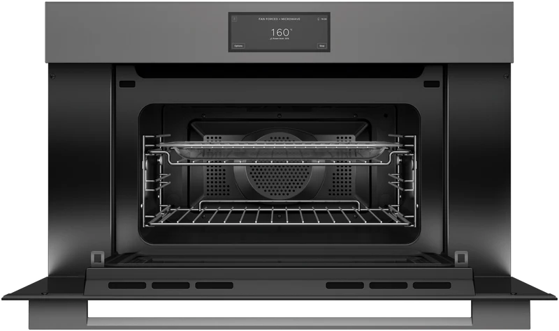 Fisher & Paykel Series 9 Minimal Compact 76cm Combination Steam Oven, Grey Glass