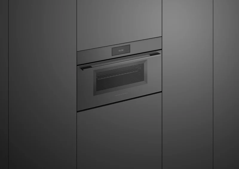 Fisher & Paykel Series 9 Minimal Compact 76cm Combination Steam Oven, Grey Glass