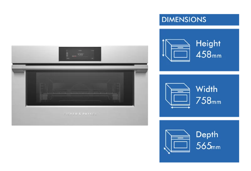 Fisher & Paykel Series 9 Professional Compact 76cm Combination Steam Oven, Stainless Steel