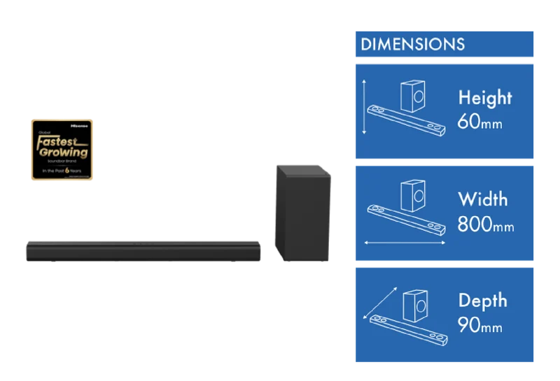 Hisense HS2100S 280W 2.1 CH Soundbar with Subwoofer