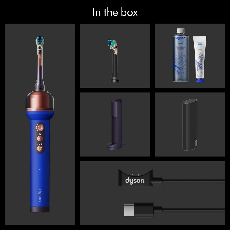 Dyson CameraJet Electric Toothbrush with Flosser and Starter Kit Ceramic Ultra Blue