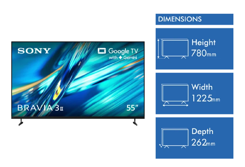 Sony 55" BRAVIA 3 II 4K HDR AI Google TV with Gemini 2026