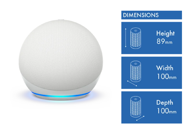Amazon Echo Dot Smart Speaker with Alexa (Gen 5) - Glacier White