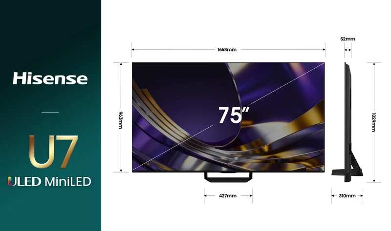 Hisense 75" U7SAU 4K ULED MiniLED 165Hz TV 2026