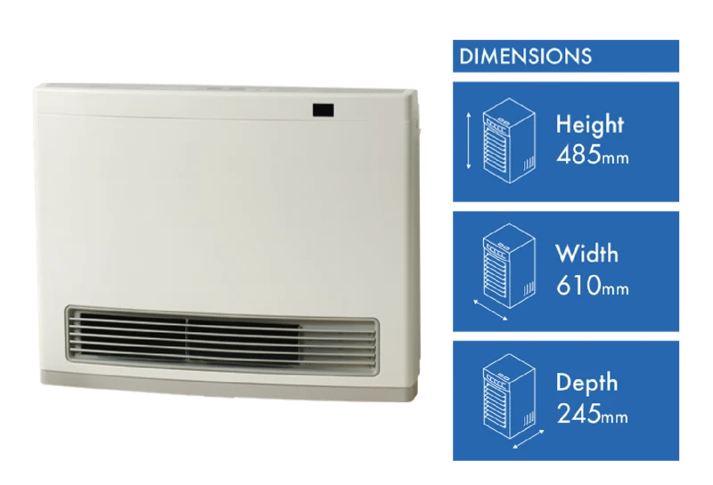 Rinnai Avenger 25MJ LPG Unflued Convector Heater - White
