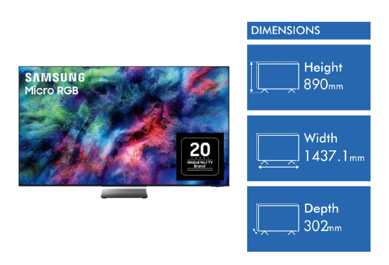 Samsung 65" MICRO RGB R95H 4K Smart AI TV 2026