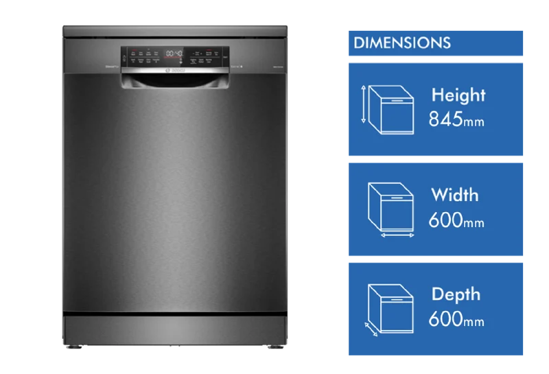 Bosch Series 6 Freestanding Dishwasher Black Inox