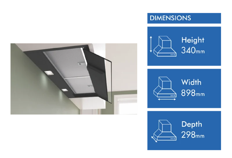 Bosch Series 8 90cm Integrated Rangehood, Matt Black