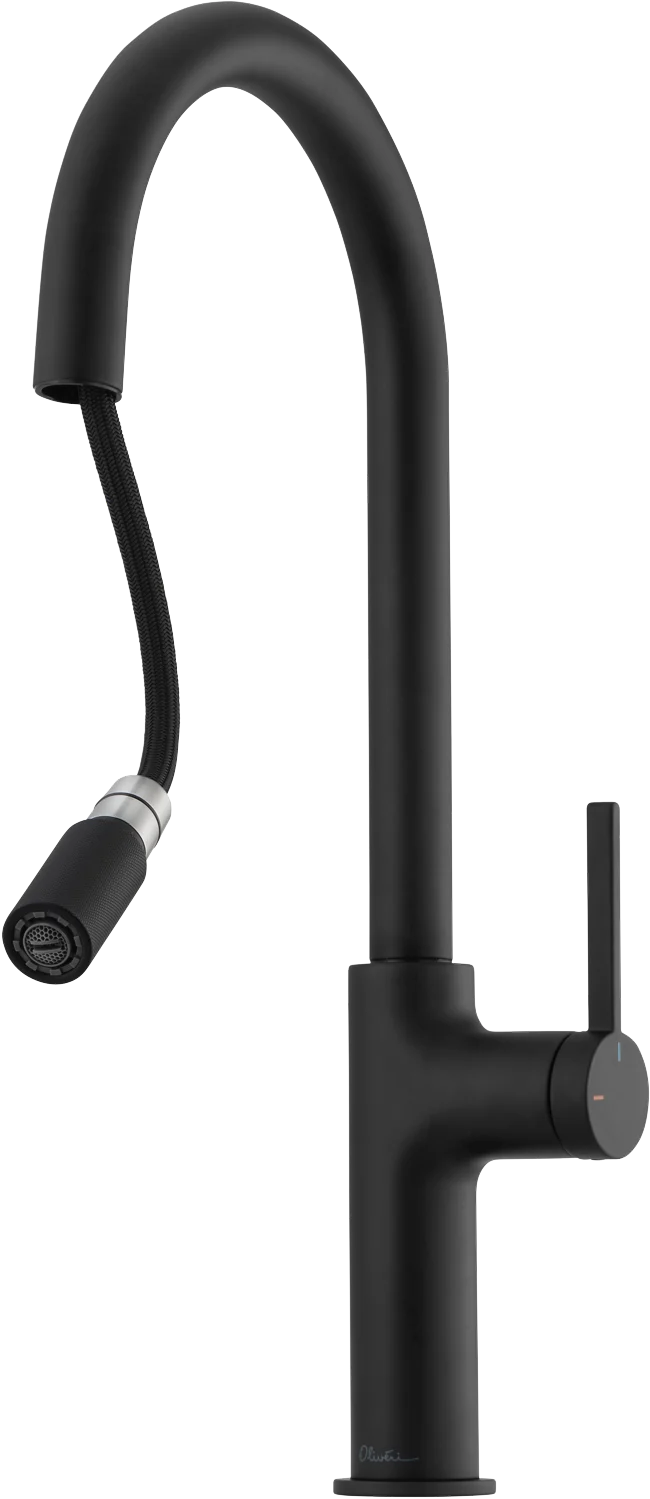 Oliveri Vilo Goose Neck Pull Out Mixer, Matte Black