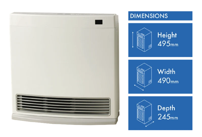 Rinnai Dynamo 15MJ NG Unflued Convector Heater - White