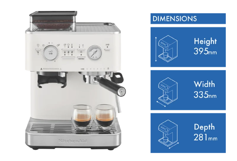 KitchenAid Semi Automatic Espresso Machine With Burr Grinder Porcelain