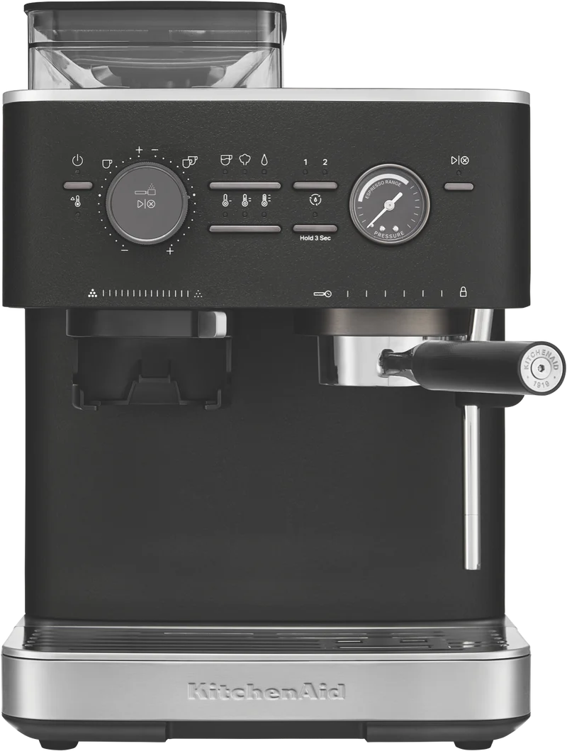 KitchenAid Semi Automatic Espresso Machine With Burr Grinder Cast Iron Black