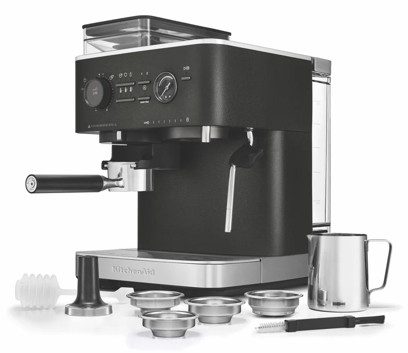 KitchenAid Semi Automatic Espresso Machine With Burr Grinder Cast Iron Black
