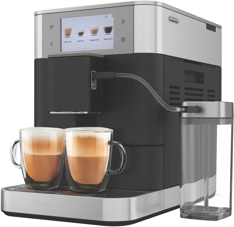 KitchenAid Fully Automatic Espresso Machine With Milk Container Cast Iron Black