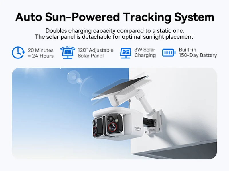 Baseus X1 Pro 3K Dual Lens Solar-Powered Security Camera