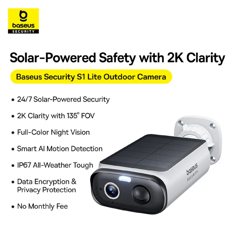 Baseus S1 Lite 2K Solar-Powered Security Camera