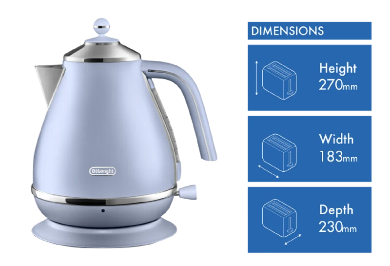 DeLonghi 1.7 Litre Icona Capitals Kettle Dubai Blue