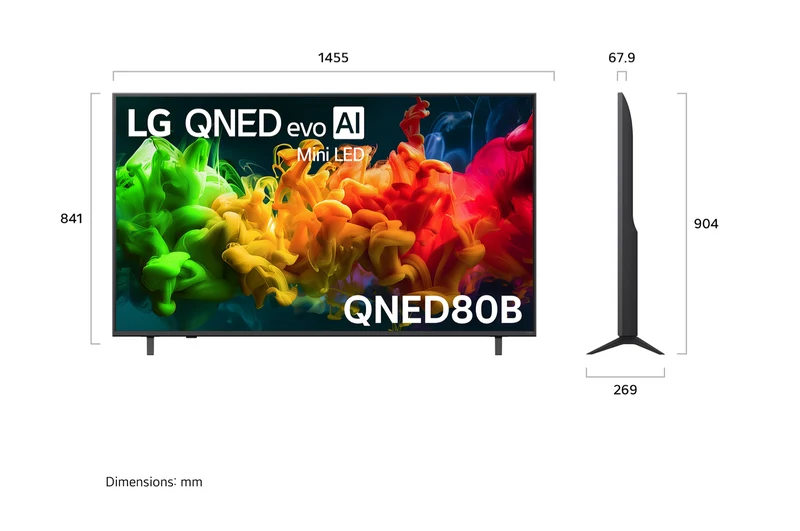 LG 65" QNED80B EVO AI Mini LED 4K Smart TV 2026