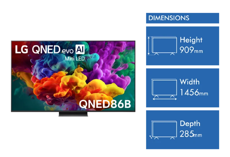 LG 65" QNED86B EVO AI Mini LED 4K Smart TV 2026