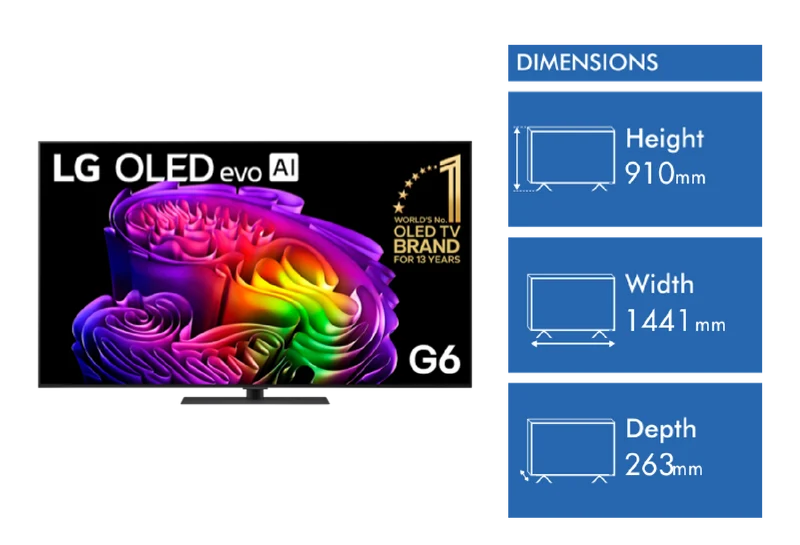LG 65" OLED EVO AI G6 4K Smart TV 2026