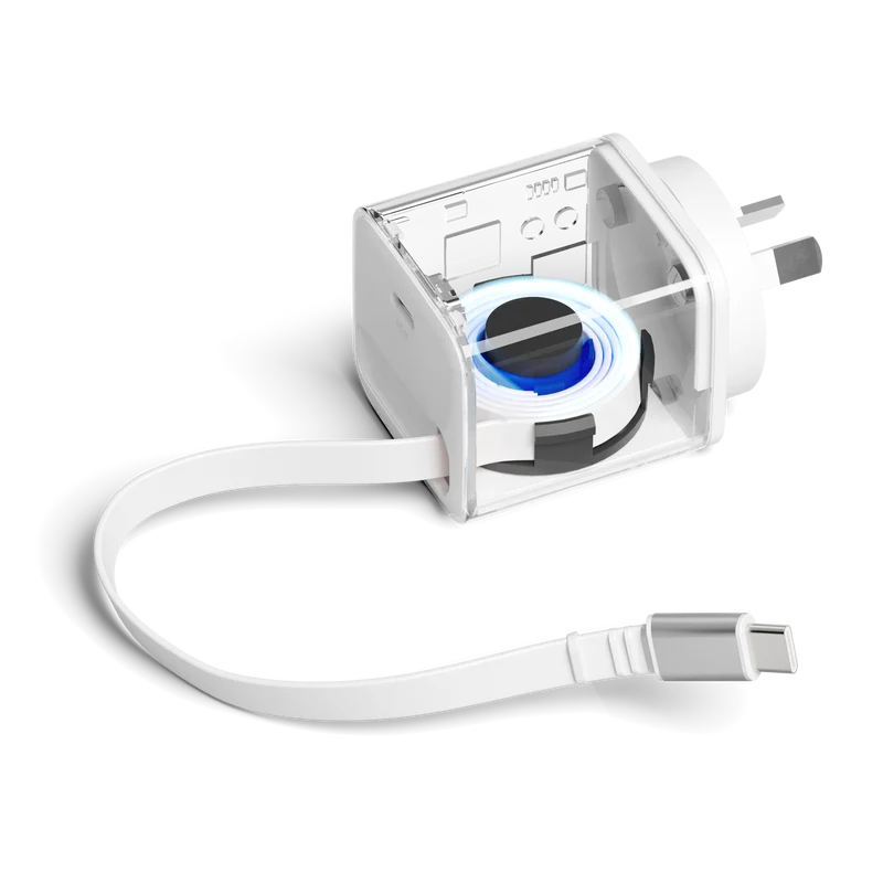 Cygnett Powerplus 65W Wall Charger with 80cm Retractable USB-C Cable