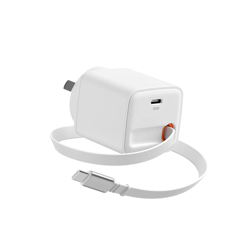 Cygnett Powerplus 65W Wall Charger with 80cm Retractable USB-C Cable
