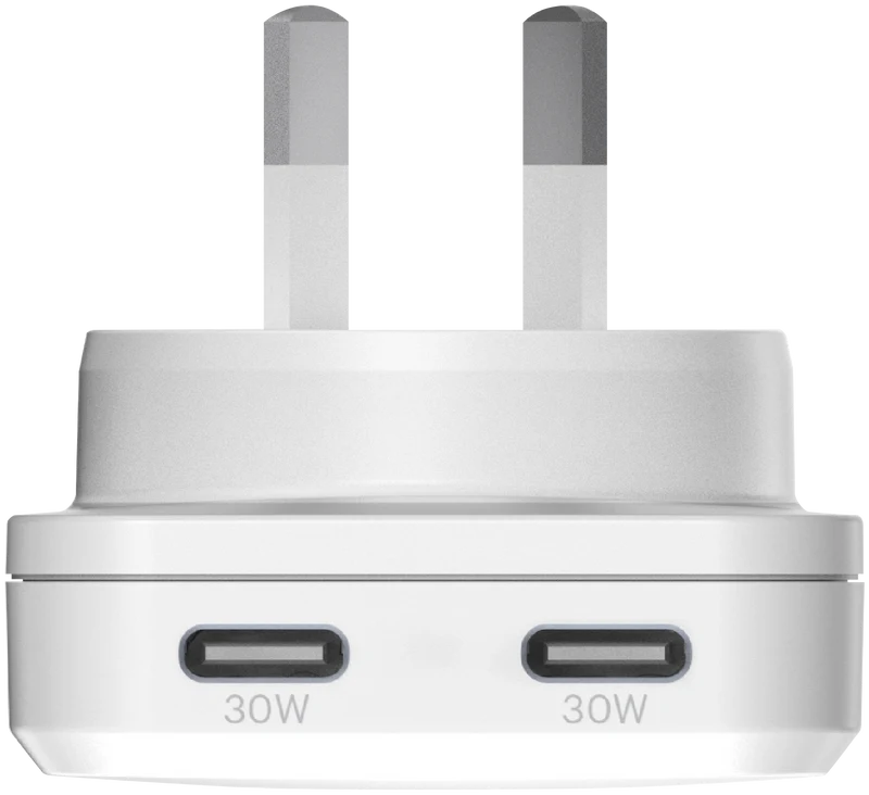 Cygnett ChargePlus Dual USB-C Slim Wall Charger 30W AU - White