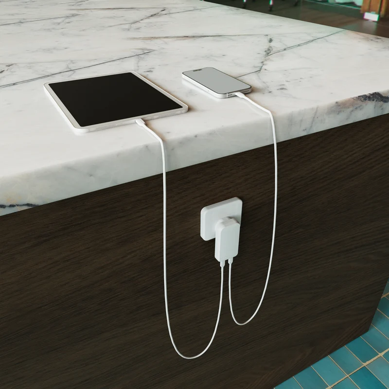 Cygnett ChargePlus Dual USB-C Slim Wall Charger 30W AU - White