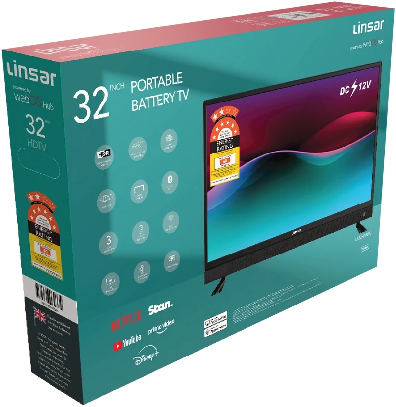 Linsar 32" HD LED Battery TV