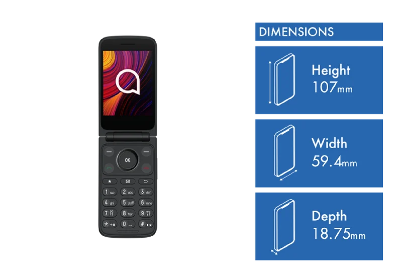 TCL OneTouch 4043 P2V Flip 4G Dark Grey