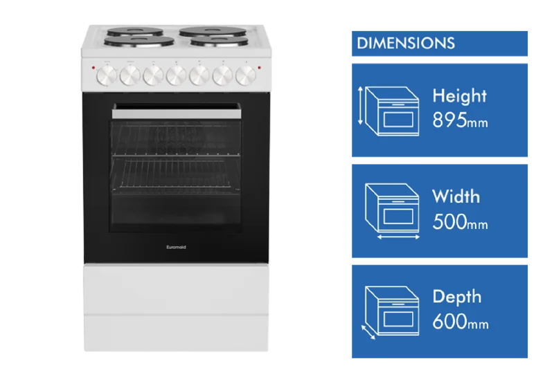 Euromaid 50cm 5 Function Electric Freestanding Cooker