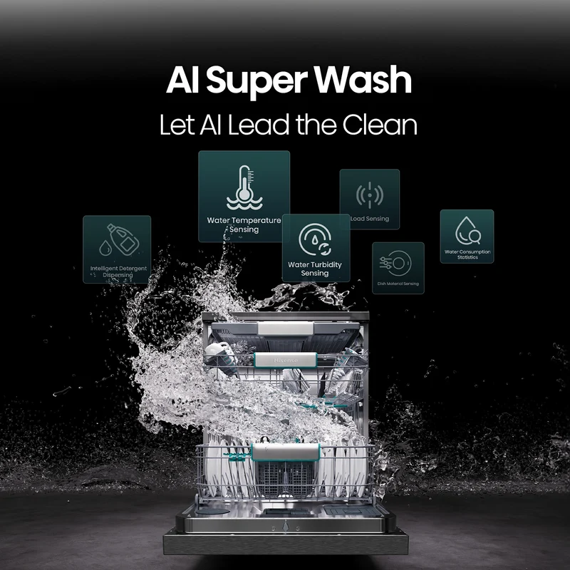 Hisense Series 9, AI TFT Intelligent, Dark Stainless Steel Dishwasher