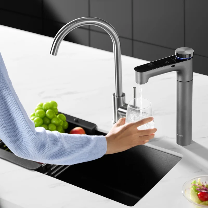Philips Reverse Osmosis Purification Tap, Instant Chilled and Boiling Water, Volume and Temperature Control, Dark Grey