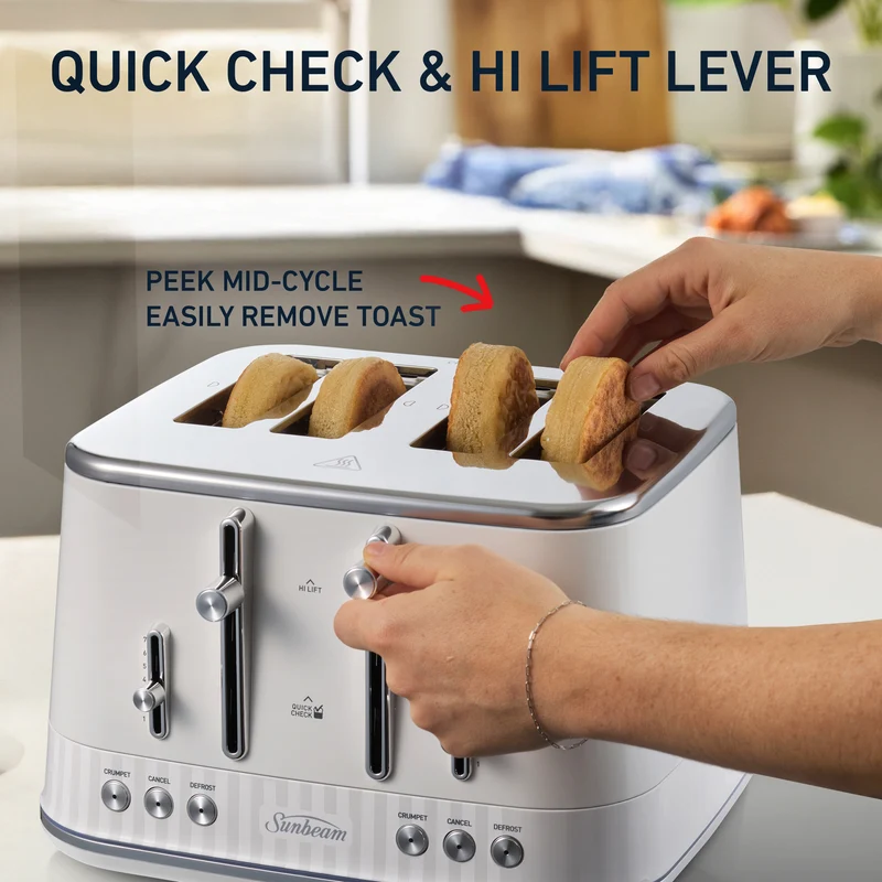 Sunbeam French Riviera 4 Slice Toaster White