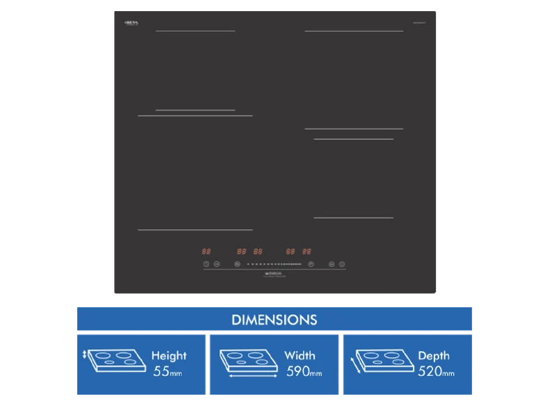 Emilia 60cm 4 Zone Induction Cooktop
