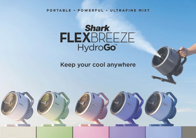 Shark FlexBreeze HydroGo Misting Portable Fan (Honey Dew)