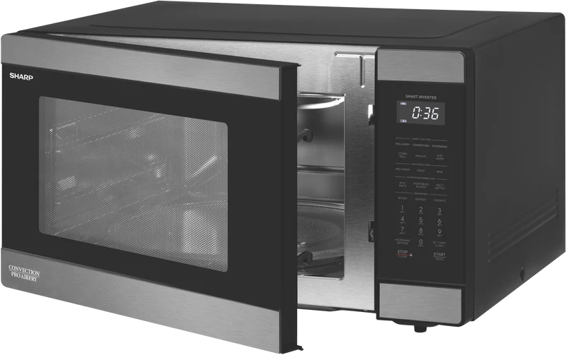 Sharp 36L 1000W Pro Airyfry Convection Microwave Black Stainless