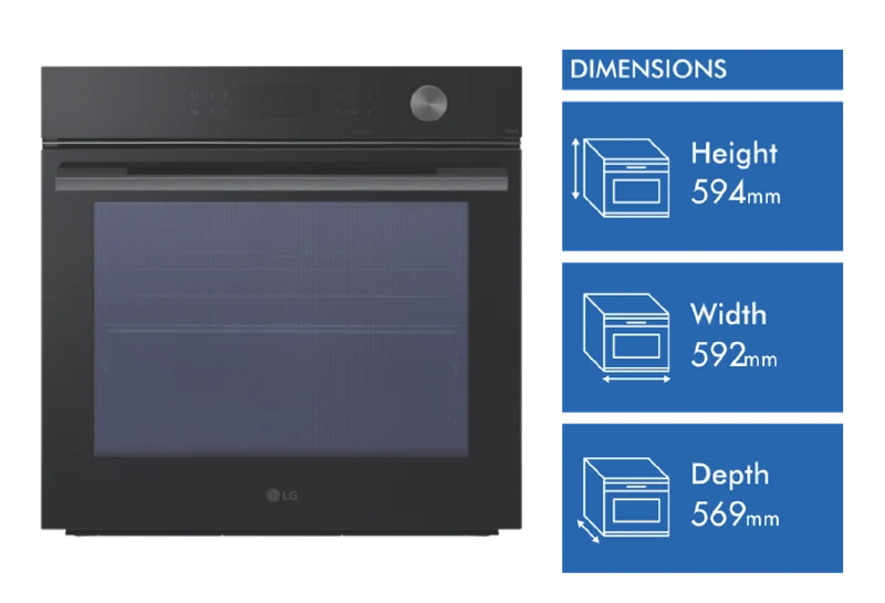 LG Series 5 76L InstaView Oven - Black Glass
