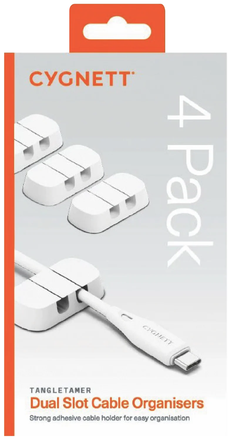 Cygnett Dual Slot Cable Organisers 4 Pack (White)