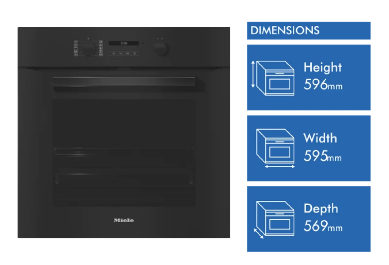Miele 60cm Pyrolytic Oven with AirFry Function and Automatic Programmes Obsidian Black