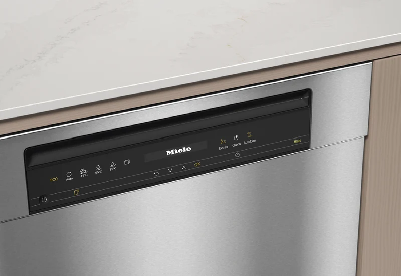 Miele 60cm XXL Built-Under Dishwasher with AutoOpen Drying and Automatic Dispensing PowerDisk CleanSteel